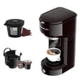 thumbnail image 1 of Single Serve Coffee Maker, Mini Coffee Brewer for K-Cup Single Cup Capsule and Ground Coffee, Single Cup Coffee Makers with 6 to 14oz Reservoir, Black, 1 of 8