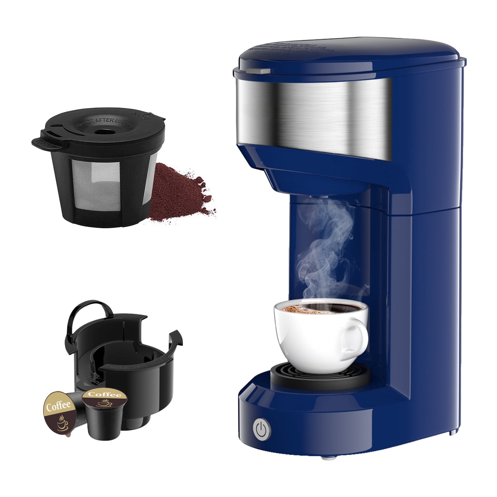 Single Serve Coffee Maker, 2-in-1 Coffee Brewer for K-Cup and