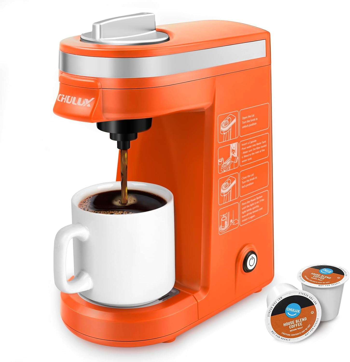 Single Serve Coffee Maker, Mini Single Cup Coffee Machine for K Pod and