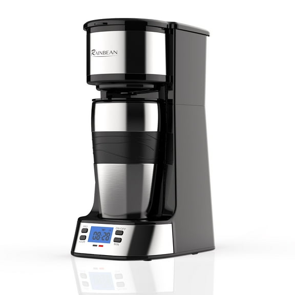 Single Serve Coffee Maker, Programable Single-Serve Brewers, Timer Auto Start/Off, 14 Oz Single Cup Coffee Machine For Ground Coffee, 700W Quick Brewing, Perfect Gifts for Coffee Lovers