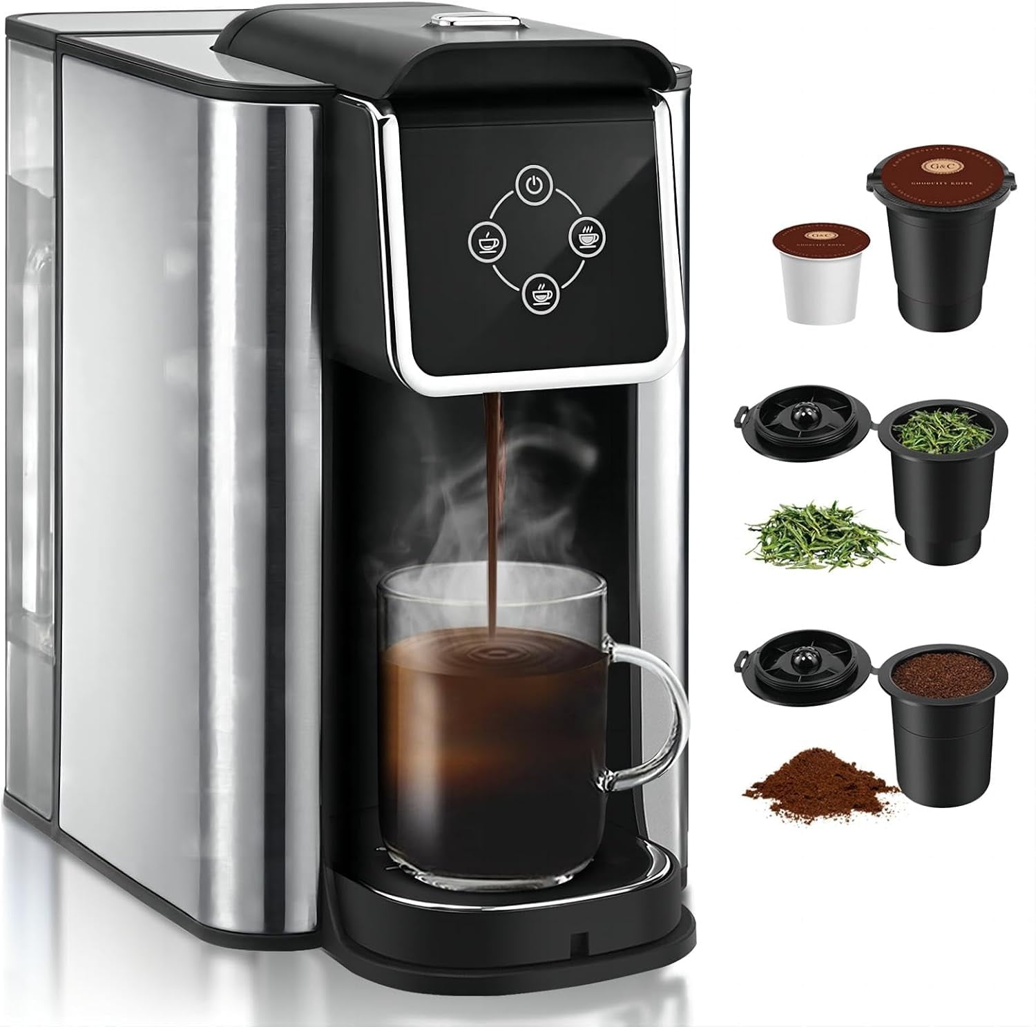 Ninja PB040 Single-Serve Coffee Maker, K-Cup Pod & Grounds