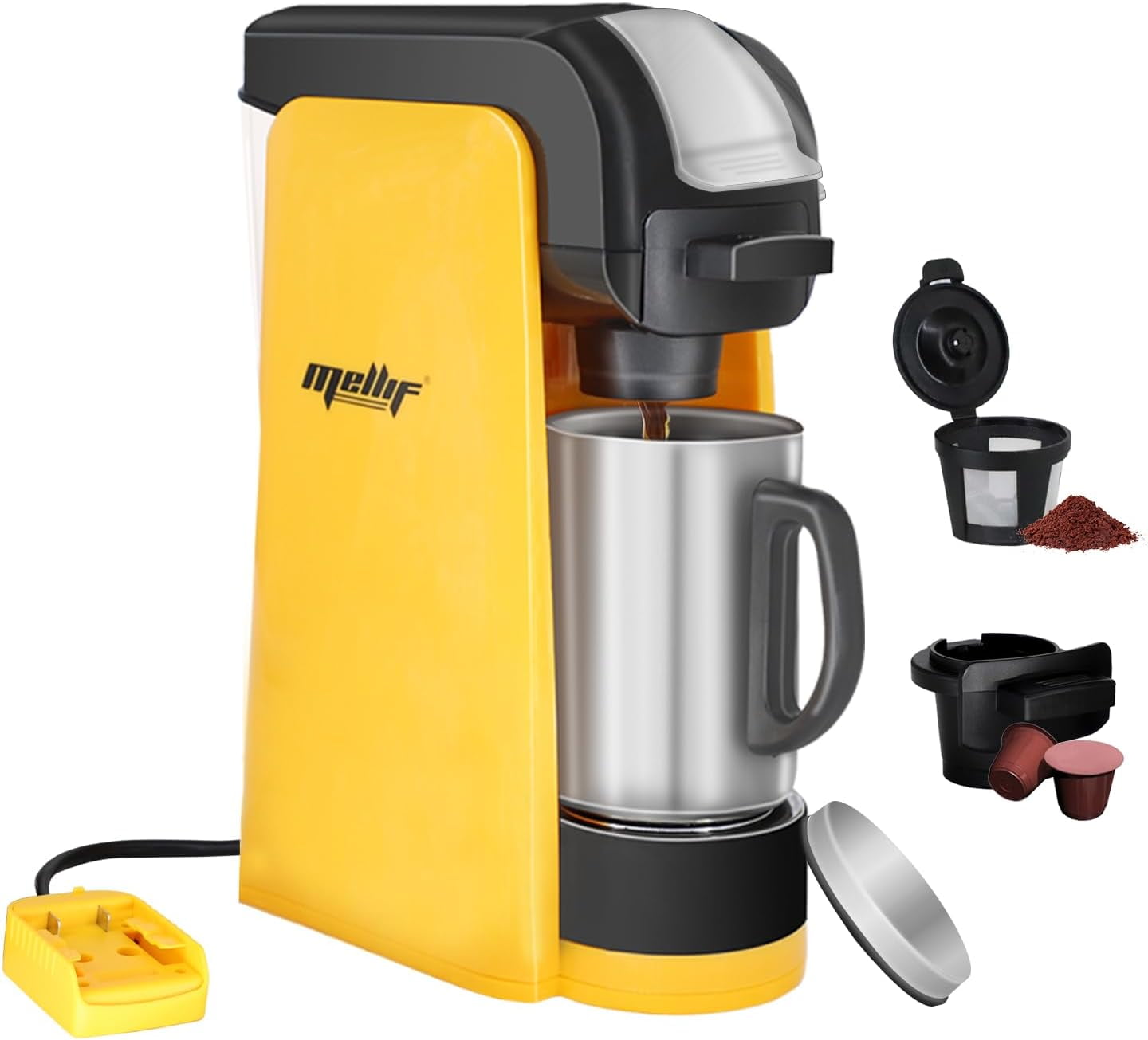 Single Serve Coffee Maker for dewalt & Mellif 20V Max Battery, One