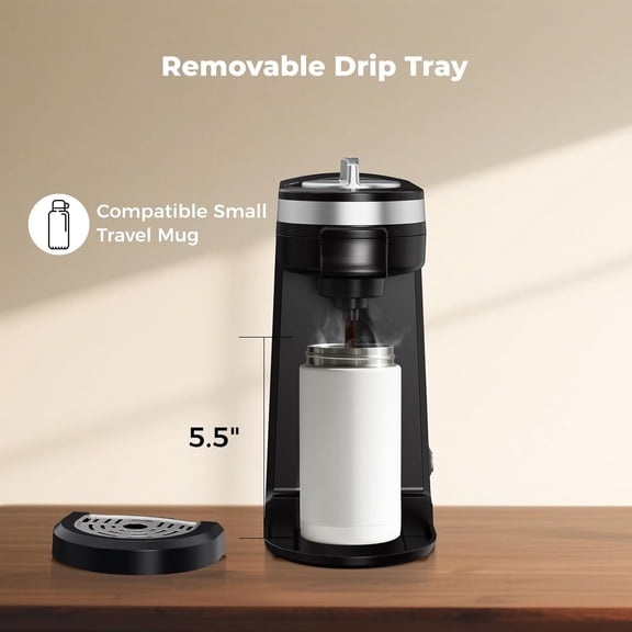 Single Serve Coffee Maker for K Capsule, Mini Single One Cup Coffee Machine, Perfect for Small Space, Black