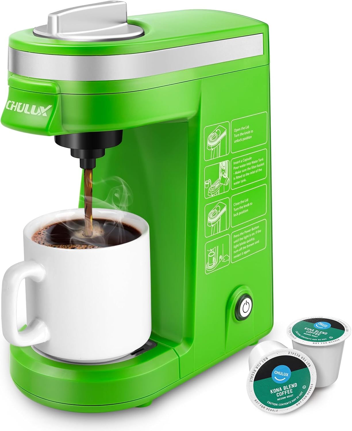 Single Serve Coffee Maker for K Capsule and Ground Coffee, Single Cup