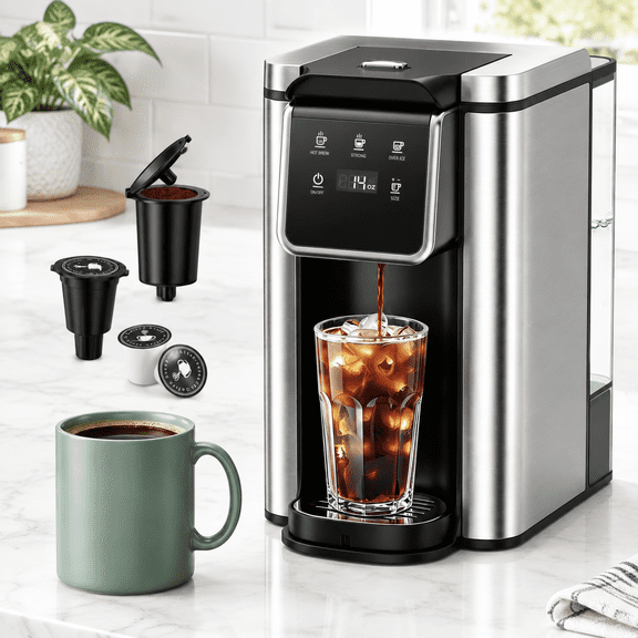 Single Serve Coffee Maker for K-Cup Pods & Grounds with Multiple Brew Modes and Sizes