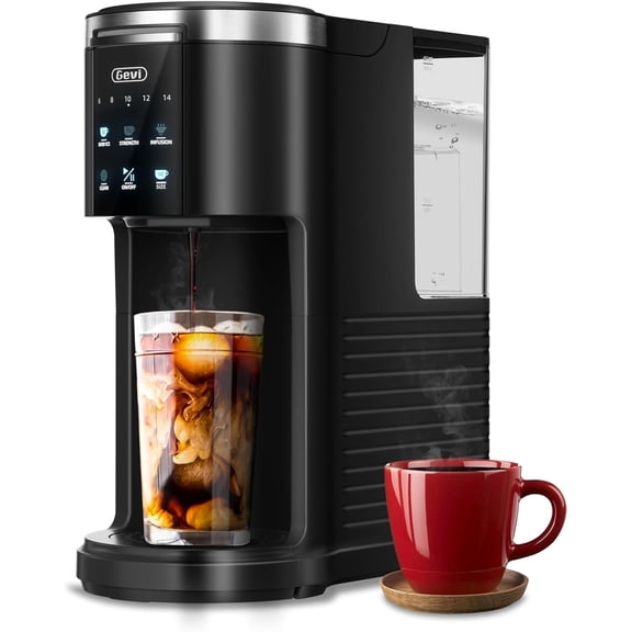 Single Serve Coffee Maker for K Cup and Ground Coffee, Pod with 40oz Water Reservoir, 6 to 14 oz. Brew Sizes, Black