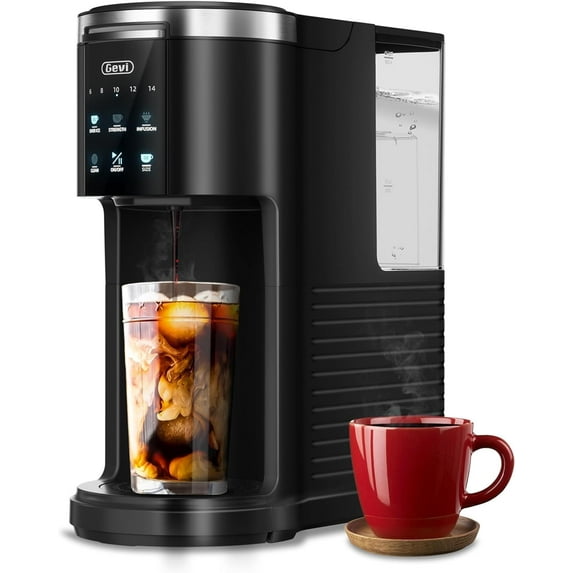 Single Serve Coffee Maker for K Cup and Ground Coffee, Pod with 40oz Water Reservoir, 6 to 14 oz. Brew Sizes, Black