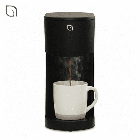 Willow Kitchen Single Serve Coffee Maker Machine for Pods & Grounds with K Cup, Self Cleaning & Small Portable Coffee Maker, Black