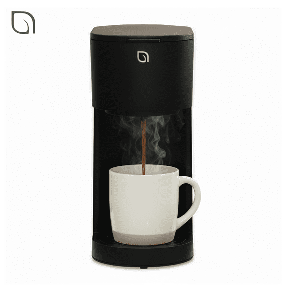 Willow Kitchen Single Serve Coffee Maker Machine for Pods & Grounds with K Cup, Self Cleaning & Small Portable Coffee Maker, Black