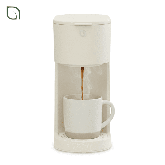 Willow Kitchen Single Serve Coffee Maker Machine for Pods & Grounds with K Cup, Self Cleaning & Small Portable Coffee Maker, White