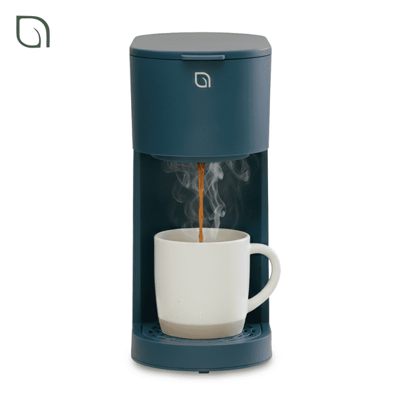 Willow Kitchen Single Serve Coffee Maker Machine for Pods & Grounds with K Cup, Self Cleaning & Small Portable Coffee Maker, Blue