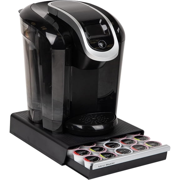 Single Serve Coffee Pod Drawer, 30 Pod Capacity, Countertop Organizer, 10.5"L x 12.75"W x 2.5"H, Black