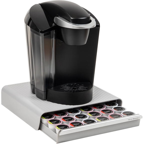 Mind Reader Single Serve Coffee Pod Drawer, 36 Capacity, Countertop Organizer, 13.25"L x 12.75"W 2.75"H, Gray