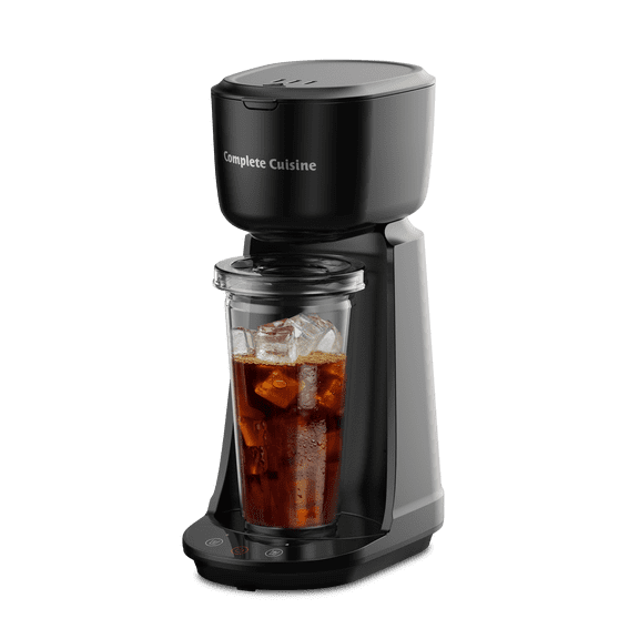 Single Serve Hot & Iced Coffee Maker with Travel cup and Straw Included