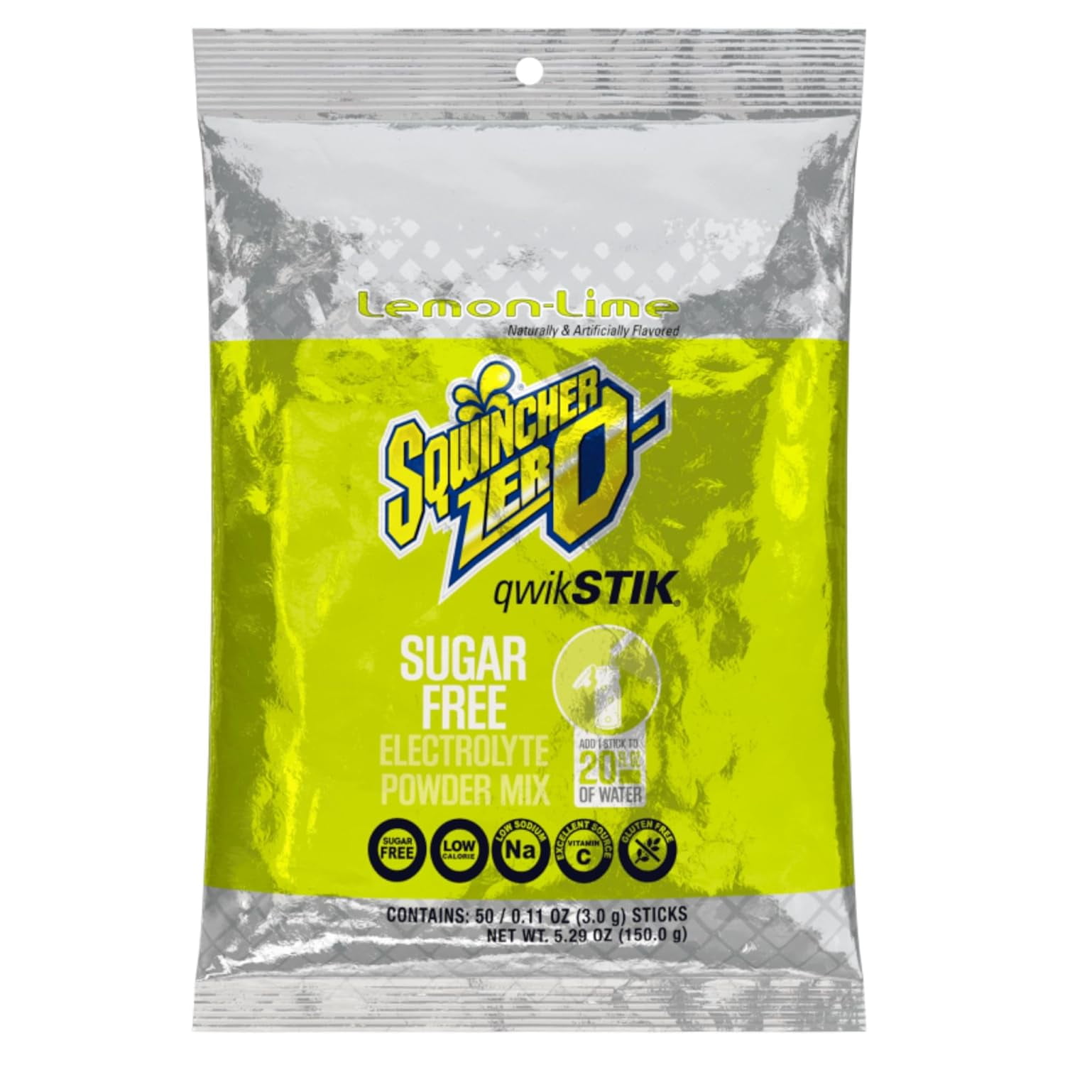 Single Serve Qwik Stik Zero, 50 Sticks/Bag, LemonLime