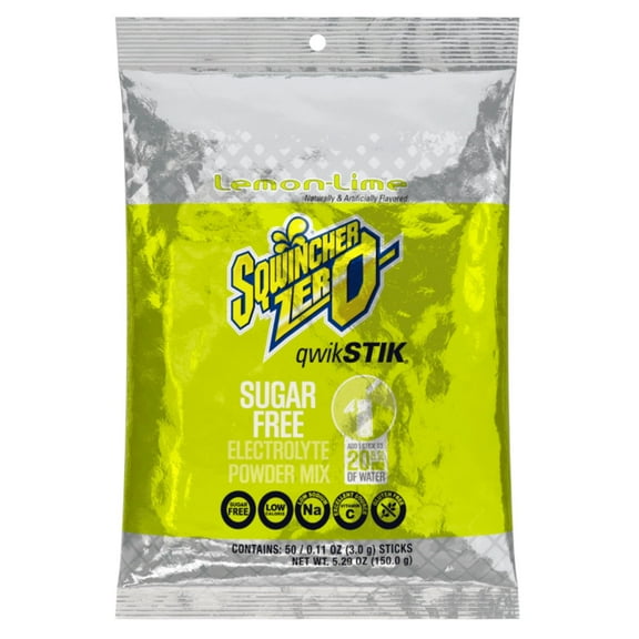 Single Serve Qwik Stik Zero, 50 Sticks/Bag, Lemon-Lime