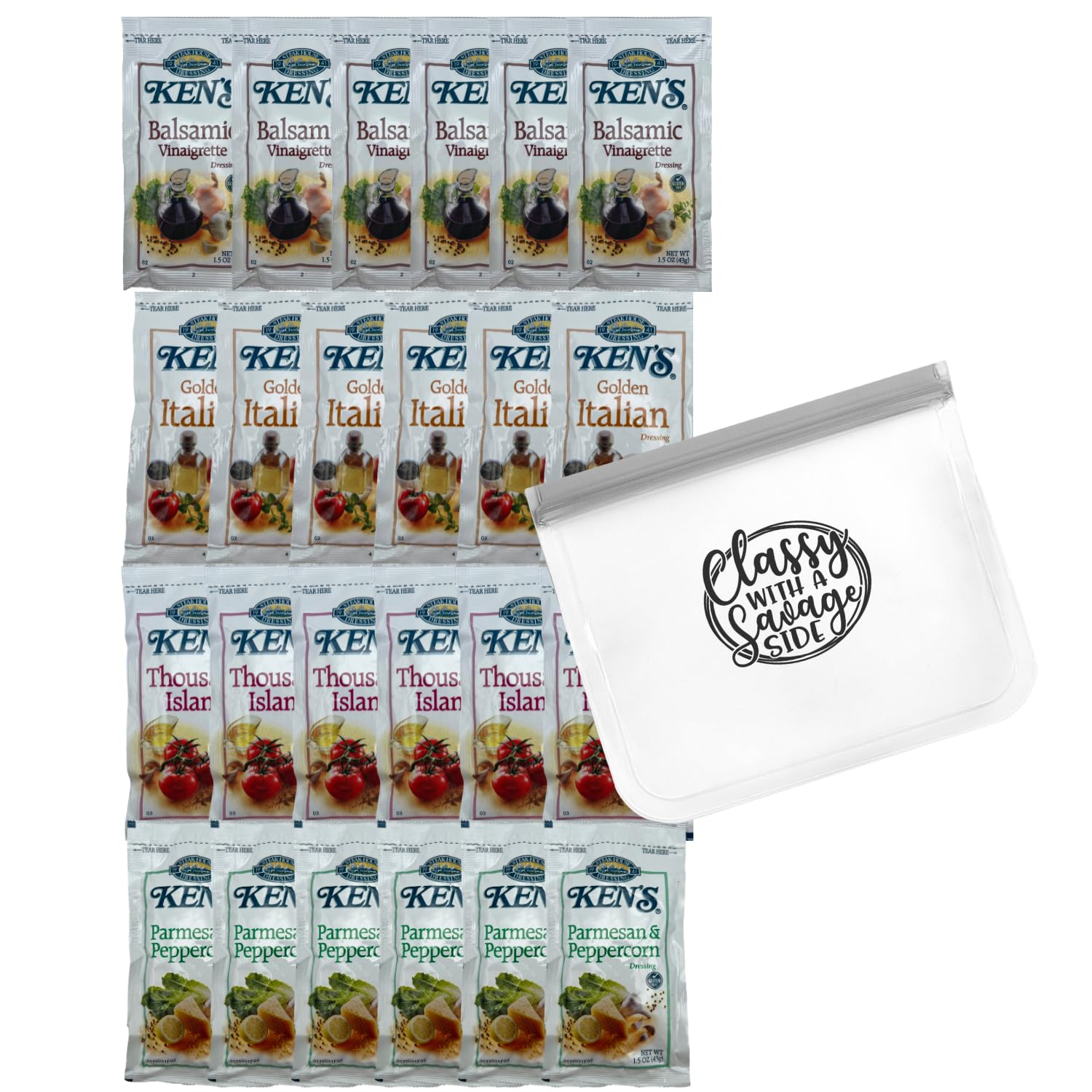 Single Serve Salad Dressing Packets Bundle Ken's Steak House 6 Golden Italian Dressing 6