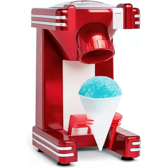 Single Serve Shaved Ice Machine with Stainless Steel Blades Retro Red Bestseling