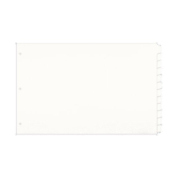 Single Set 11x17 White 12 Tab Index Dividers Extra Long With Holes