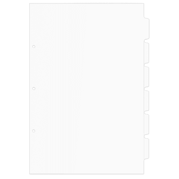 Single Set 17x11 6 Tabbed Dividers with Holes (6 per Package)