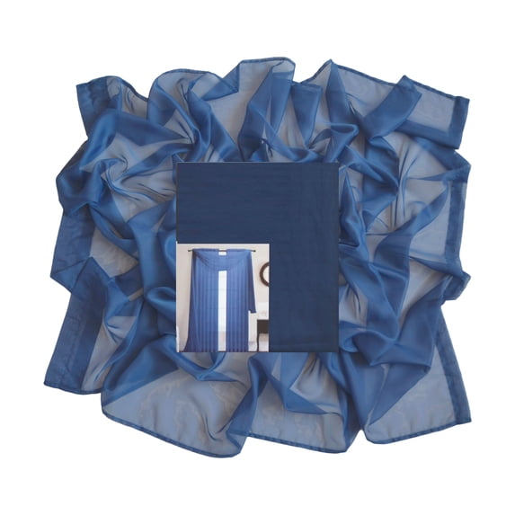 Single Sheer Voile Window Curtain Panel: 55"W x 90"L, Fully Hemmed, Rod Pocket (NAVY BLUE)NAVY BLUE