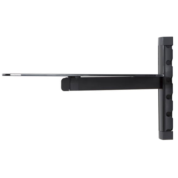 Single Shelf AV Accessory Shelving - Black & Black Glass