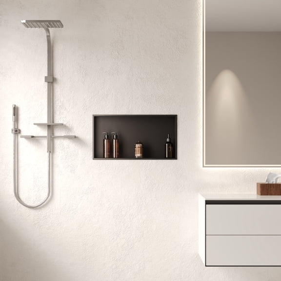 Single Shelf Shower Niche With Drainage Slope - Recessed Wall Bathroom Niche DV-1SN0341B