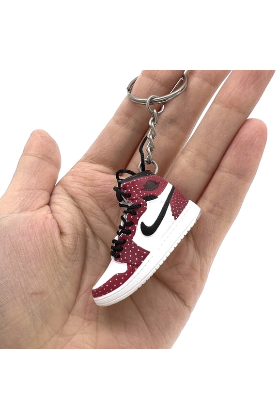 Single Shoe No Box 3D Mini Sneaker Keychain, Basketball Sneaker Collectible For Dunks