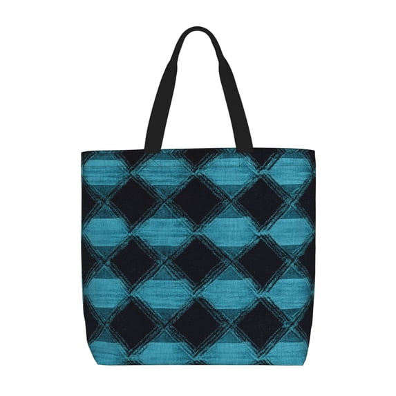 Single Shoulder Bag Convenience Bag 19.6×15.7×5.9in Light And Weight-Free Main Pocket Large Portable And Single Shoulder Back Argyle Plaid Darkturquoise_3