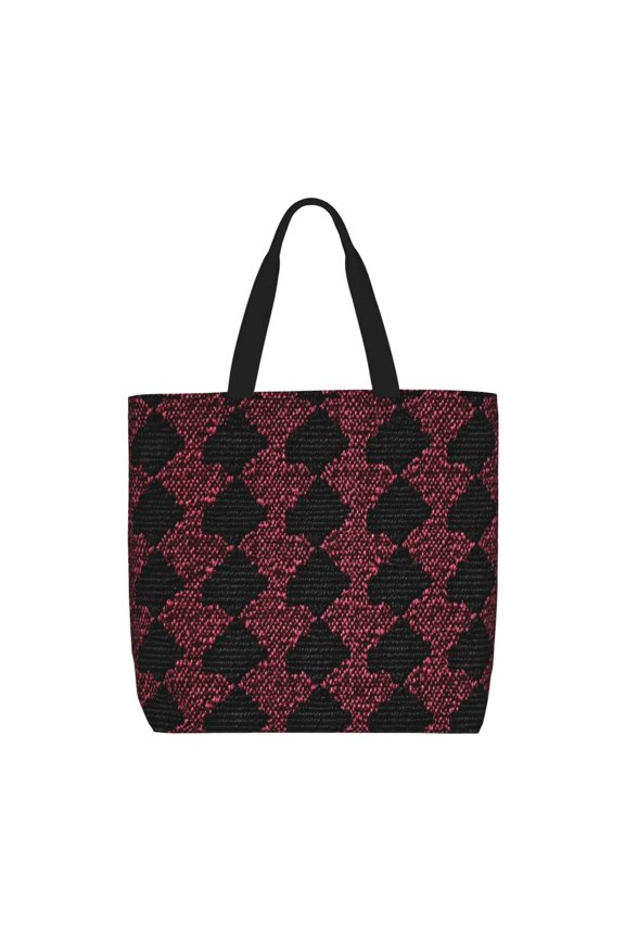 Single Shoulder Bag Convenience Bag 19.615.75.9in Light And Weight-Free Main Pocket Large Portable And Single Shoulder Back Crimson Modern Houndstooth Texture_4
