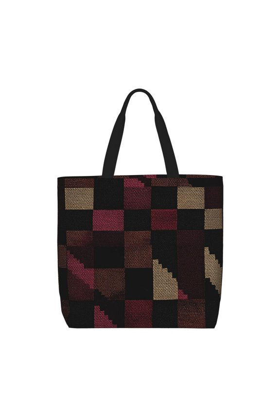 Single Shoulder Bag Convenience Bag 19.615.75.9in Light And Weight-Free Main Pocket Large Portable And Single Shoulder Back Darkvoilet Houndstooth Checkered_3