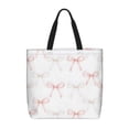 thumbnail image 1 of Single Shoulder Bag Convenience Bag 19.6×15.7×5.9in Light And Weight-Free Main Pocket Large Portable And Single Shoulder Back Elegant Thin Pastel Satin Ribbon Bow Pattern, 1 of 7