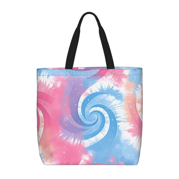 Single Shoulder Bag Convenience Bag 19.6×15.7×5.9in Light And Weight-Free Main Pocket Large Portable And Single Shoulder Back Palevioletred Tie-Dye Background Vibrant Colors And Swirling (3)