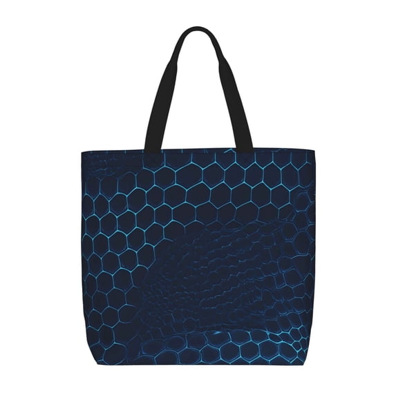 Single Shoulder Bag Convenience Bag 19.6×15.7×5.9in Light And Weight-Free Main Pocket Large Portable And Single Shoulder Back Snake Skin Print Style Doderblue_2