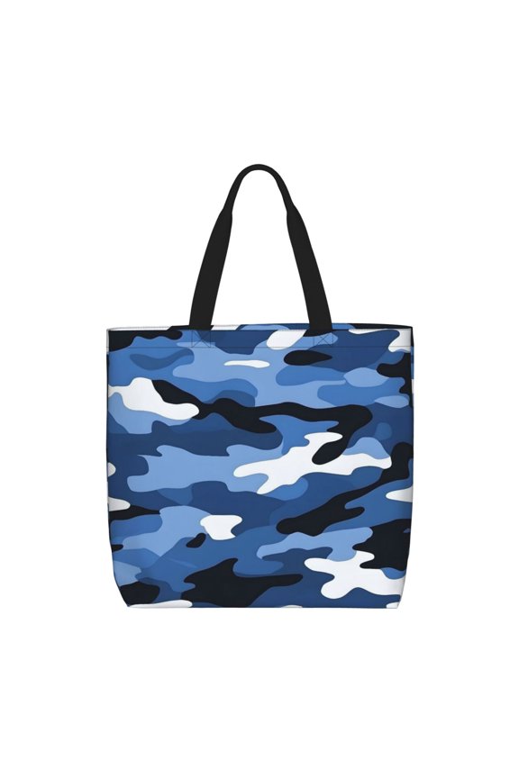 Single Shoulder Bag Convenience Bag 19.615.75.9in Light And Weight-Free Main Pocket Large Portable And Single Shoulder Back Vector Camouflage Pattern Blue_2