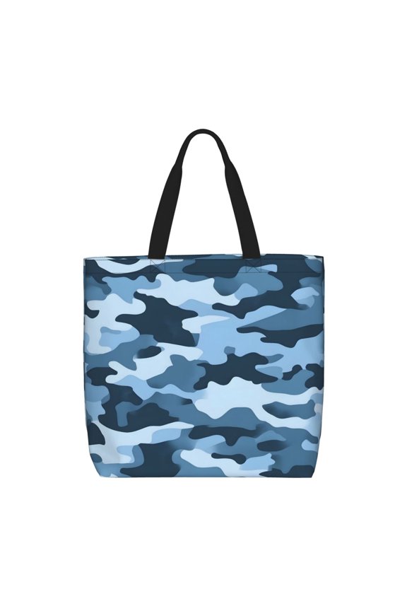 Single Shoulder Bag Convenience Bag 19.615.75.9in Light And Weight-Free Main Pocket Large Portable And Single Shoulder Back Vector Camouflage Pattern Blue_3
