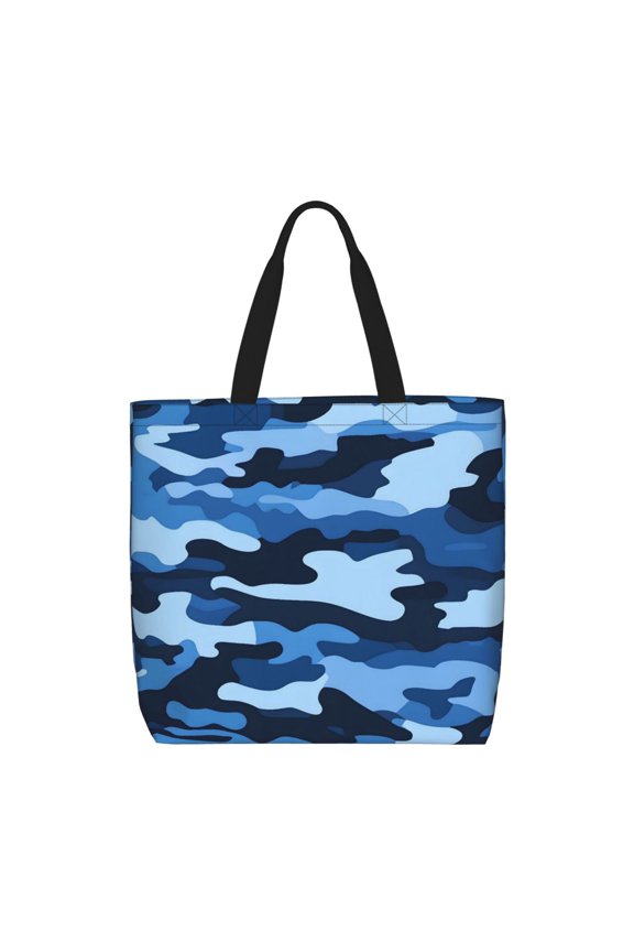 Single Shoulder Bag Convenience Bag 19.615.75.9in Light And Weight-Free Main Pocket Large Portable And Single Shoulder Back Vector Camouflage Pattern Blue_1