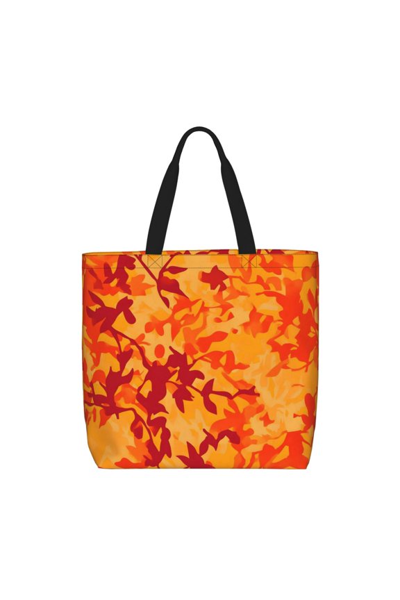 Single Shoulder Bag Convenience Bag 19.615.75.9in Light And Weight-Free Main Pocket Large Portable And Single Shoulder Back Vector Camouflage Pattern Orange Red_3