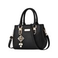 thumbnail image 1 of Single Shoulder Bag, Large Capacity PU Leather Pearl Decor Travel Storage Commuter Handbag Tote Purse Fashionable Accessory Versatile Satchel Everyday Carryall. Black, 1 of 6