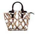 thumbnail image 1 of Single Shoulder Bag Rivet Bag 7.48×7.48×3.94in Removable Shoulder Belt Can Be Held Or Diagonal Across A Variety Of Matching Styles Brown Moroccan Trellis Hand-Drawn Sketch_1, 1 of 6