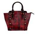 thumbnail image 1 of Single Shoulder Bag Rivet Bag 7.48×7.48×3.94in Removable Shoulder Belt Can Be Held Or Diagonal Across A Variety Of Matching Styles Darkred Geometric Patterns_3, 1 of 6