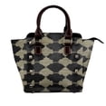 thumbnail image 1 of Single Shoulder Bag Rivet Bag 7.48×7.48×3.94in Removable Shoulder Belt Can Be Held Or Diagonal Across A Variety Of Matching Styles Darkvoilet Houndstooth Checkered_1, 1 of 6