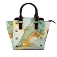 thumbnail image 1 of Single Shoulder Bag Rivet Bag 7.48×7.48×3.94in Removable Shoulder Belt Can Be Held Or Diagonal Across A Variety Of Matching Styles Light Green And White Gold Marble, 1 of 6