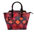 thumbnail image 1 of Single Shoulder Bag Rivet Bag 7.48×7.48×3.94in Removable Shoulder Belt Can Be Held Or Diagonal Across A Variety Of Matching Styles Red Colorful Houndstooth Hand-Drawn Sketch_2, 1 of 6