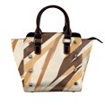 thumbnail image 1 of Single Shoulder Bag Rivet Bag 7.48×7.48×3.94in Removable Shoulder Belt Can Be Held Or Diagonal Across A Variety Of Matching Styles Tan Geometric Lines_4, 1 of 6
