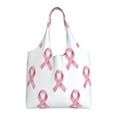 thumbnail image 1 of Single Shoulder Commuter Canvas Bag Large Capacity Can Be Carried Or Shoulder Storage For Daily Shopping Trips Classic Pink Ribbon Pattern, 1 of 7