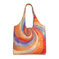 thumbnail image 1 of Single Shoulder Commuter Canvas Bag Large Capacity Can Be Carried Or Shoulder Storage For Daily Shopping Trips Palevioletred Tie-Dye Vibrant Colors And Swirling, 1 of 7