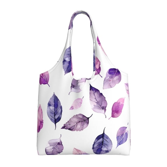 Single Shoulder Commuter Canvas Bag Large Capacity Can Be Carried Or Shoulder Storage For Daily Shopping Trips Watercolor Seamless Pattern With Leaves (2)