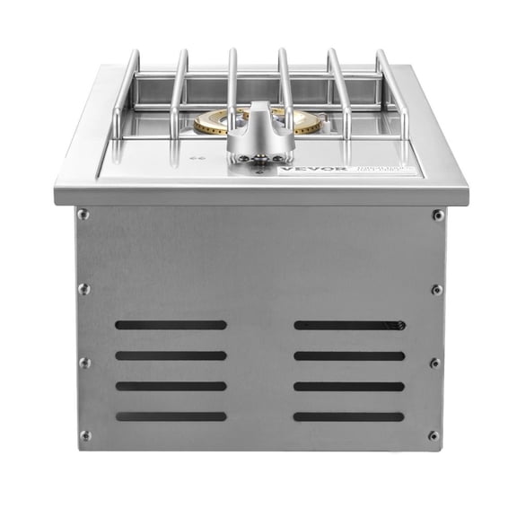 Single Side Burner, 15,000 Btu, Propane & Natural Gas Convertible, 304 Stainless Steel, Built-in for Outdoor Kitchen