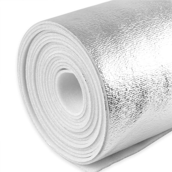 Single Side Foil Reflective Insulation Foam Core Radiant Barrier 5mm 40“ × 80” Thermal Foil Insulation for Ceilings,Walls,Steel Buildings,Roofing ect